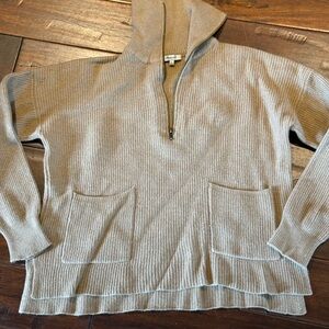 Madewell Glenbrook 
merino wool Beige Half-Zip Sweater L